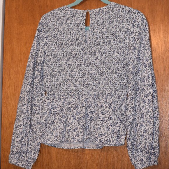 Smocked Peplum Blouse Size S - Picture 2 of 4